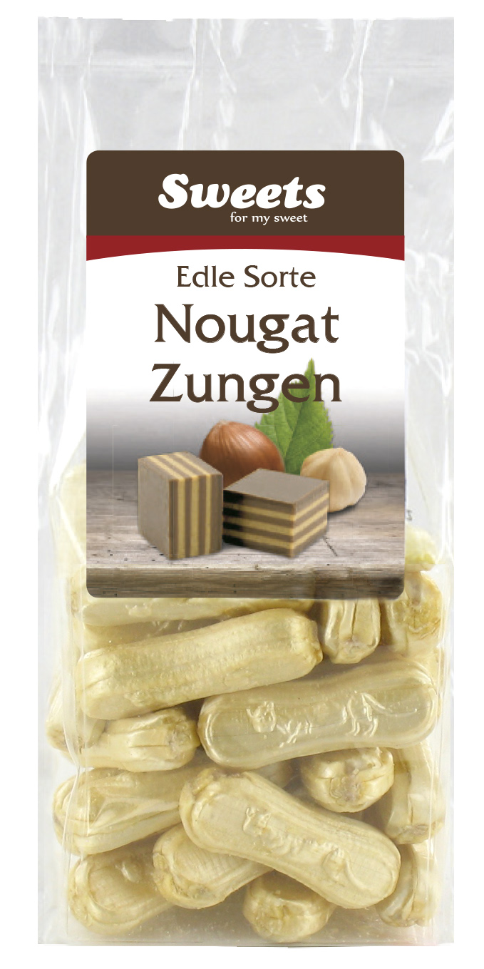 Nougat Zungen mit Nougatfüllung Nougat Zungen mit Nougatfüllung