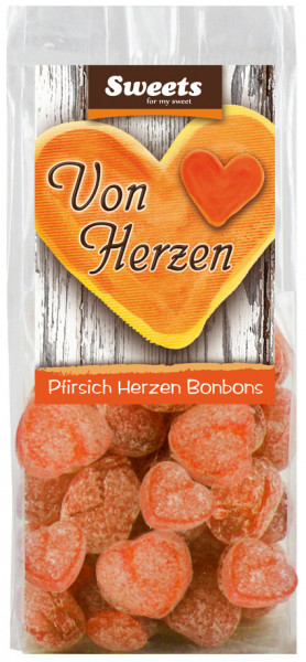 Peach hearts sweets