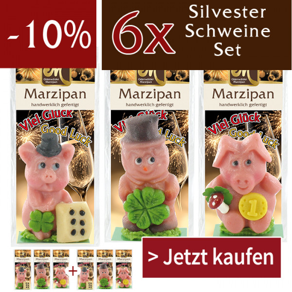 Neujahrs Schweine Set 6er