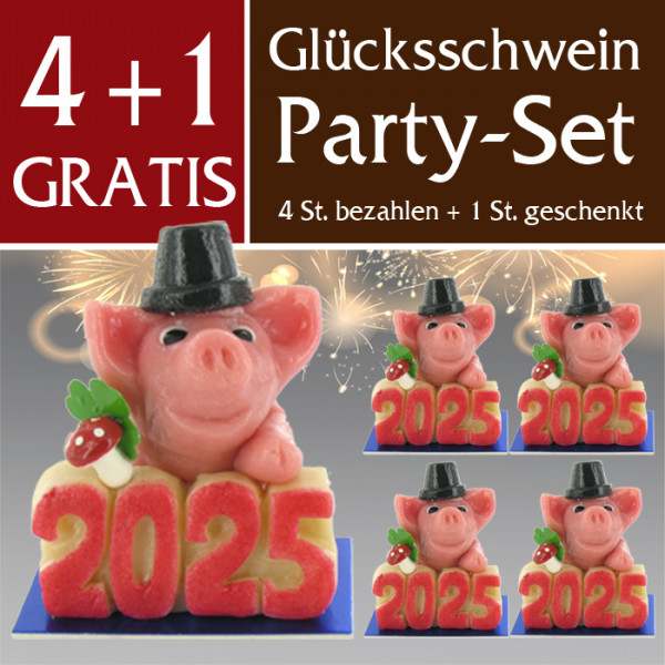 Glücksschwein Party-Set 4+1 GRATIS